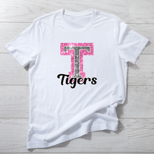 Load image into Gallery viewer, Tigers Pink Out &quot;T&quot; Faux Glitter
