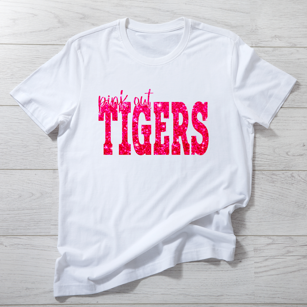 Tigers Pink Out Faux Glitter PRE ORDERS